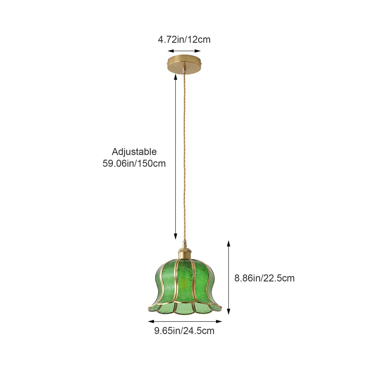 1-Light Tiffany Style Green Glass Kitchen Pendant Light