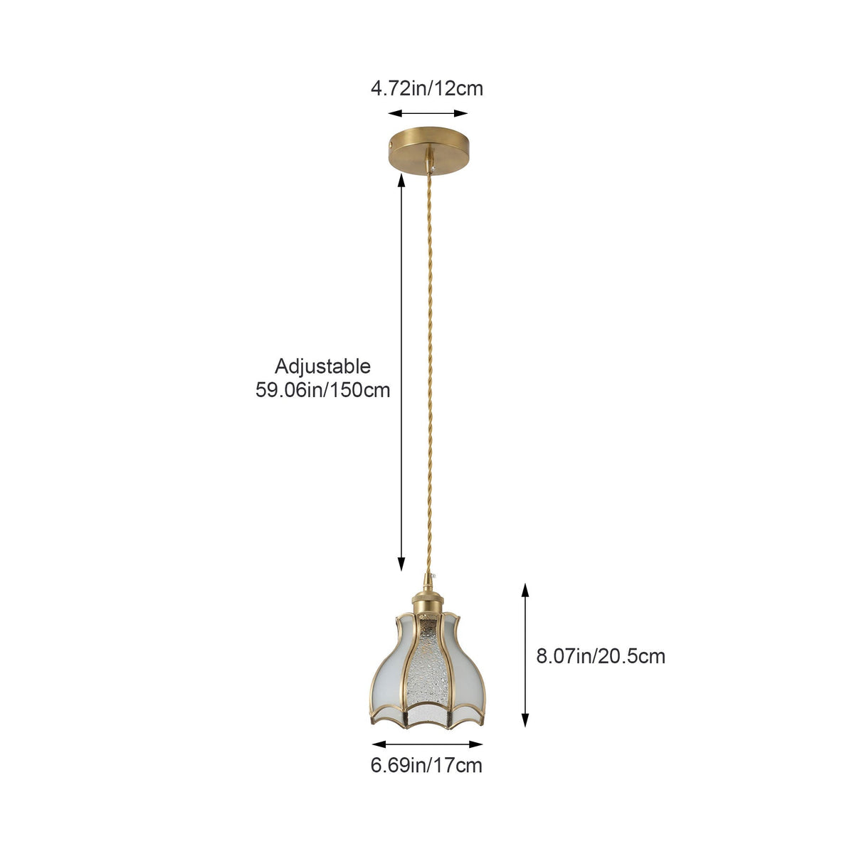 1 Light Petal Glass Pendant Light For Dining Room