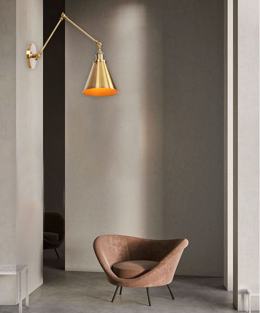 1-Light Metal Industrial Swing Arm Wall Sconces