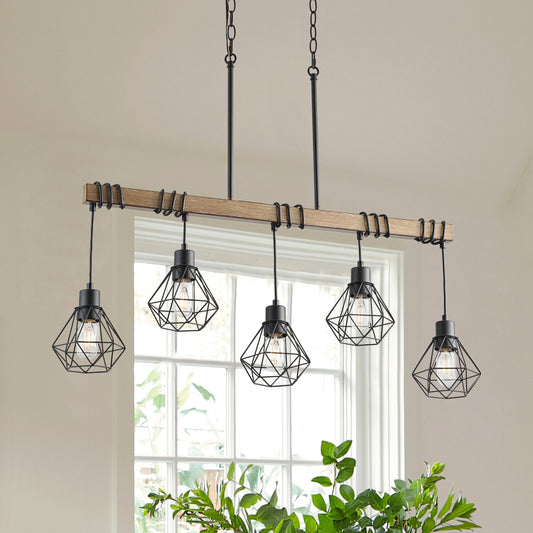 5-Light Farmhouse Chandelier,Rustic Kitchen Island Lighting