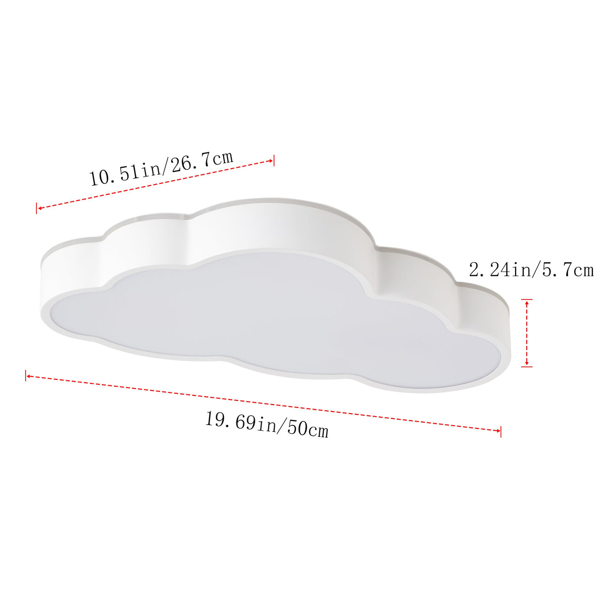 1-Light Nursery Ceiling Light Cloud Shaped LED 24W 5CCT Dimmable