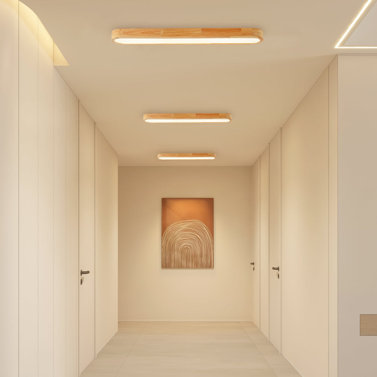 1-Light Scandinavian Ceiling Light Flush Mount Linear Long Bar