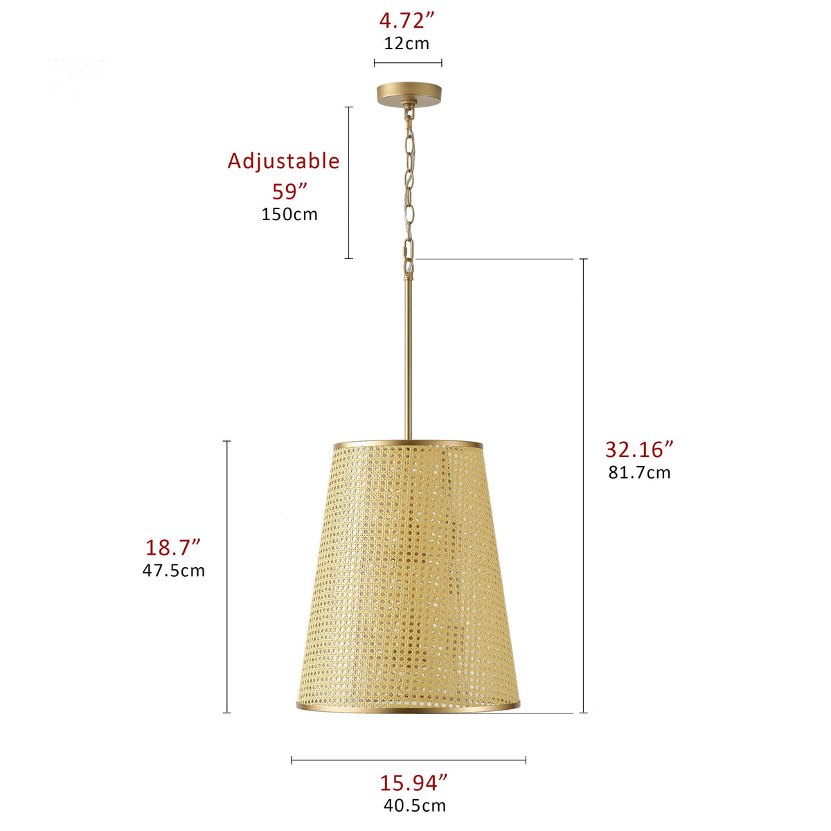 6-Lights Woven Openwork Flared Shade Pendant Lighting