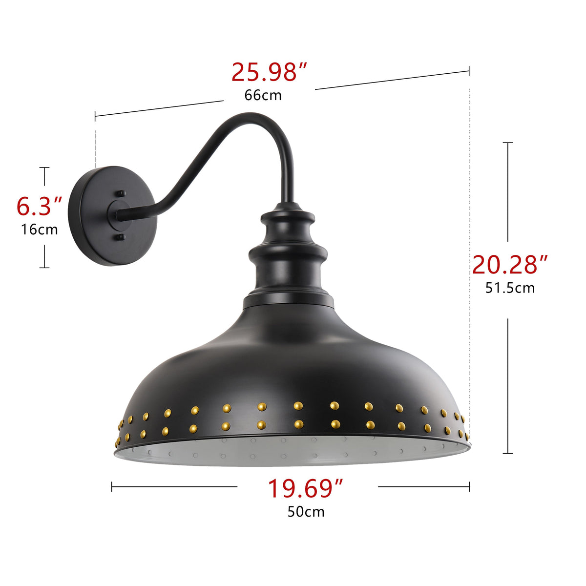 1-Light Spray-Painted with Gold Dots Bowl-Shaped Wall Light