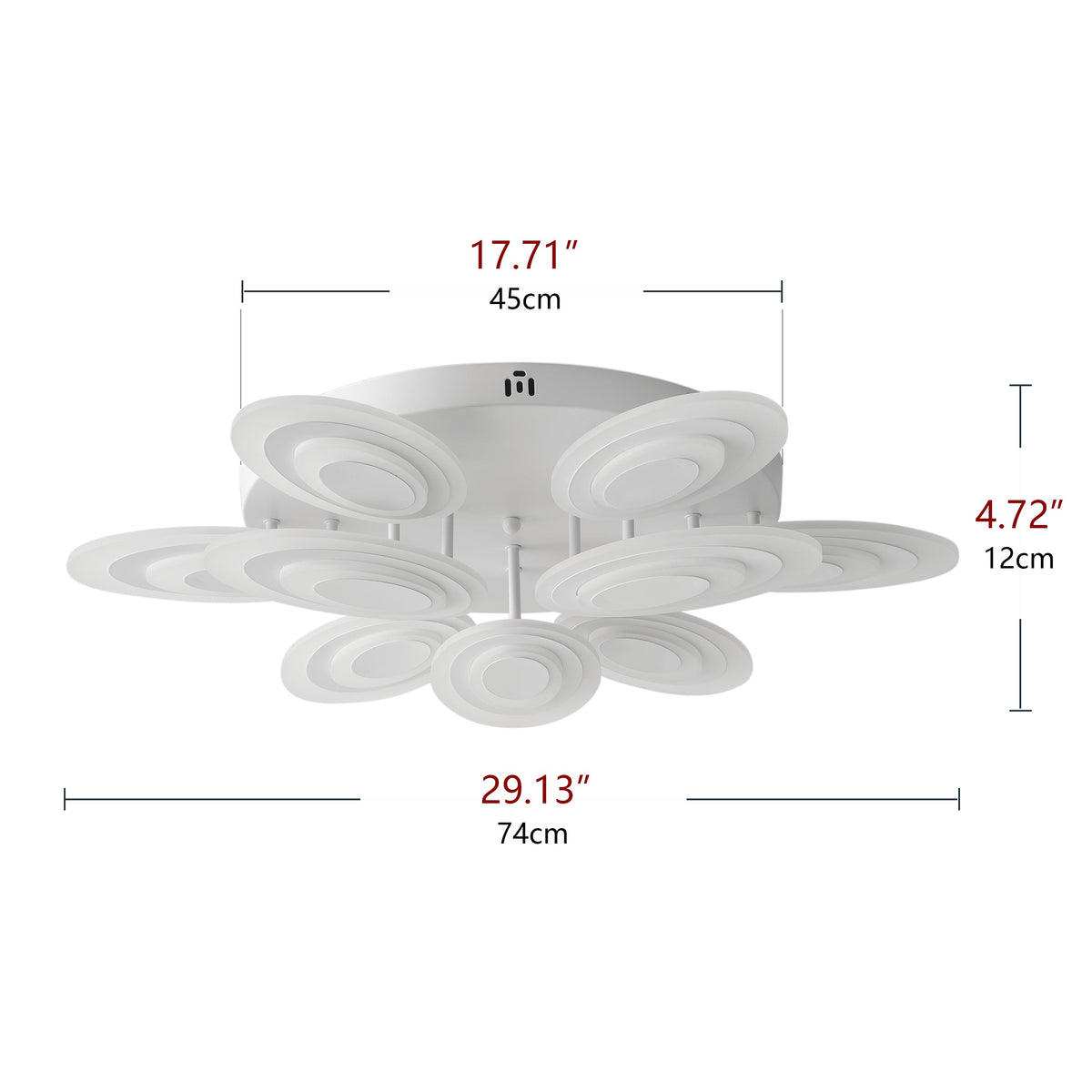 9-Lights Elliptical Petal Shape LED Semi-Flush Mount Lighting