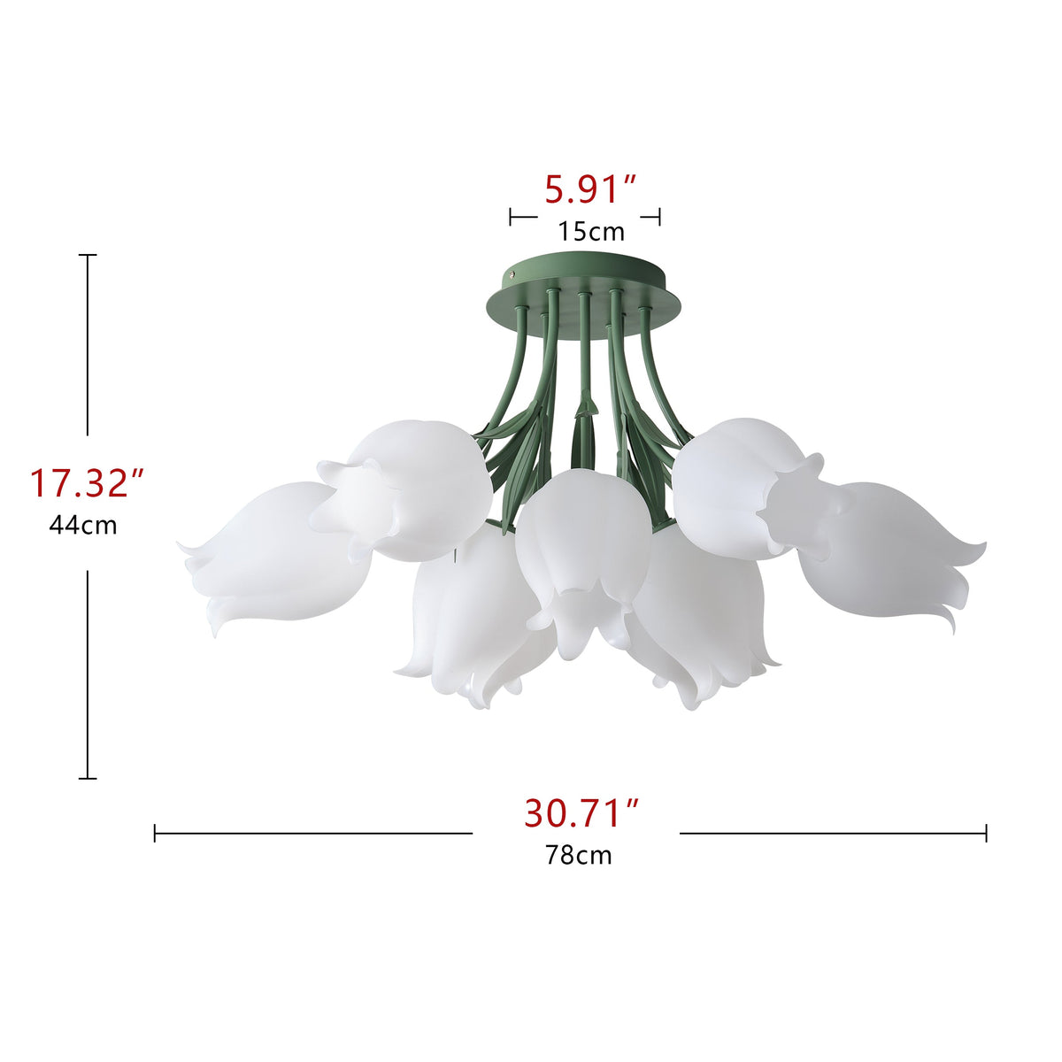 3-Light & 9-Light Flower Bouquet Shape Creative Semi-Flush Mount Lighting