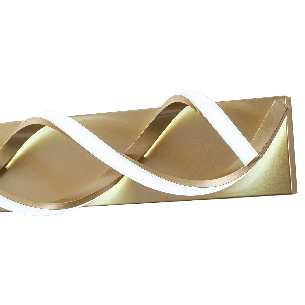 1-Light Black & Gold Wave LED Bathroom Vanity Light