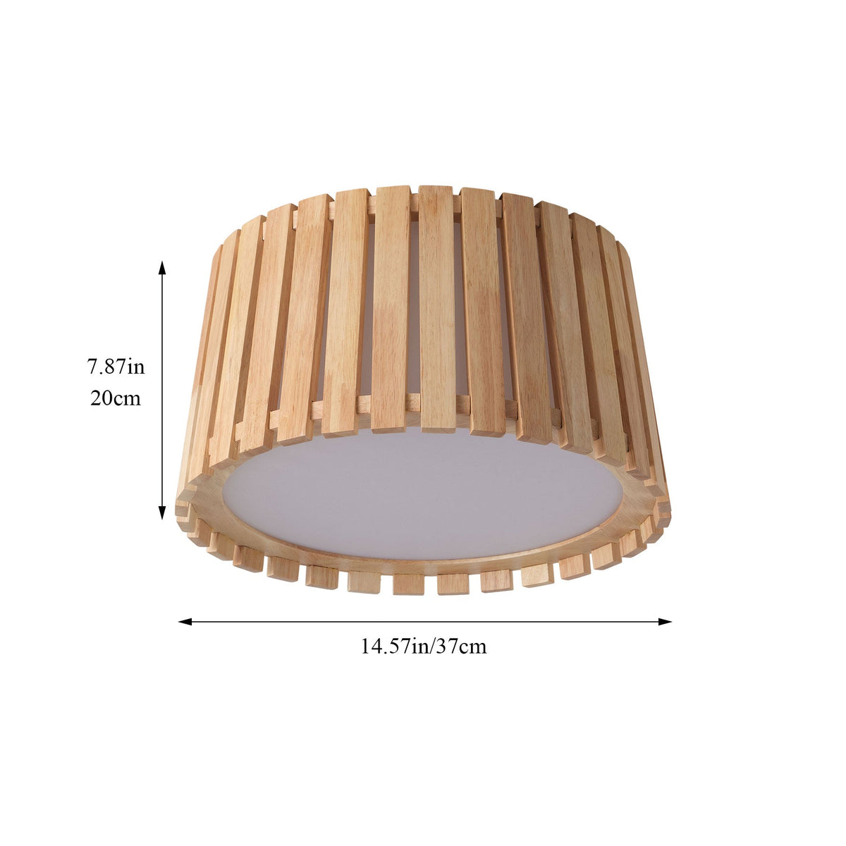 3-Light Farmhouse Natural Wood Flush Mount Light