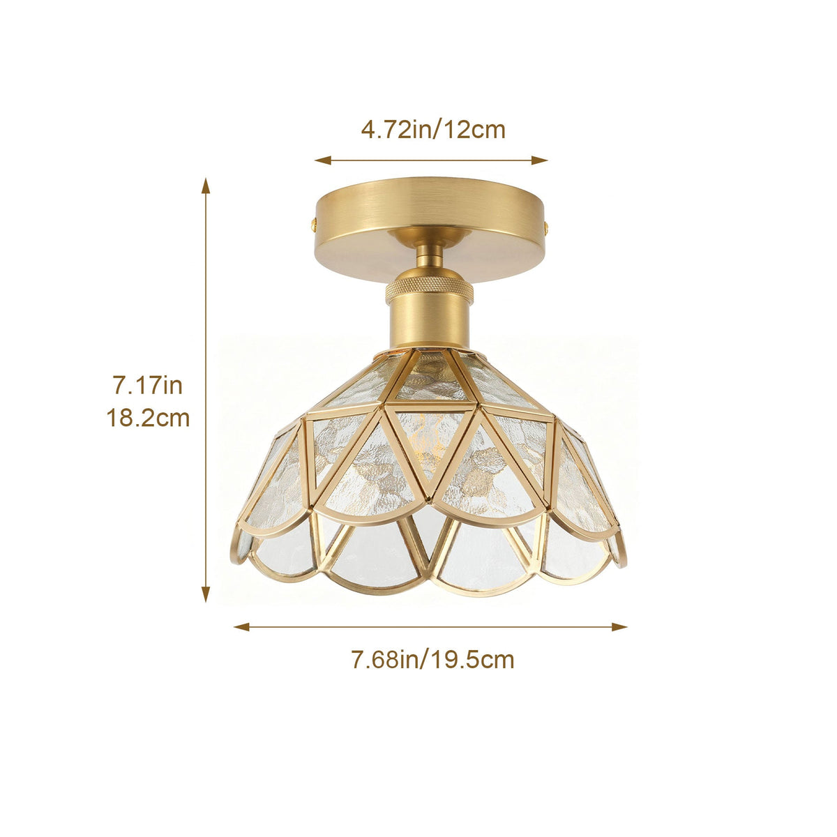 1-Light Brass Flower Ceiling Light for Bedroom