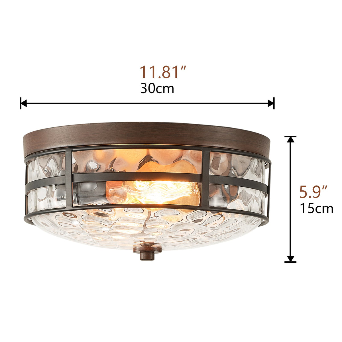 2-Lights Polka Art Glass Shade Flush Mount Lighting