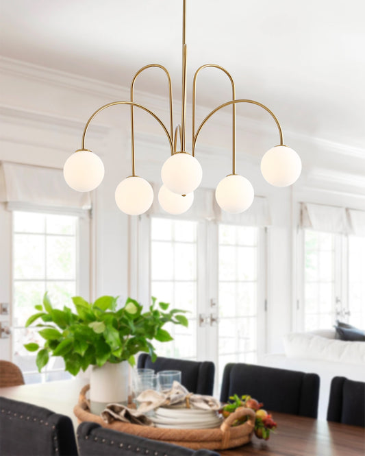 6-Lights Sputnik Adjustable Chandelier