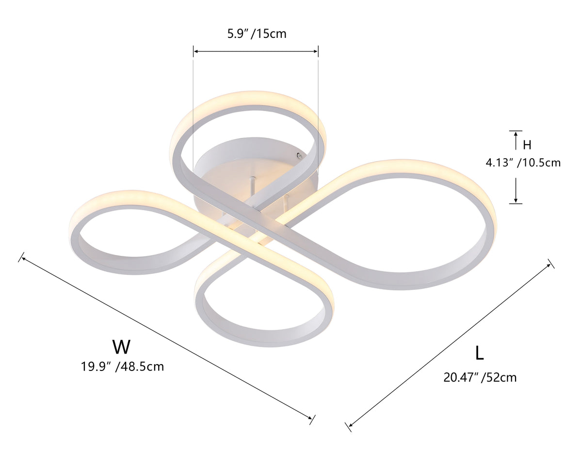 1-Light Concise LED Semi-Flush Mount Lighting