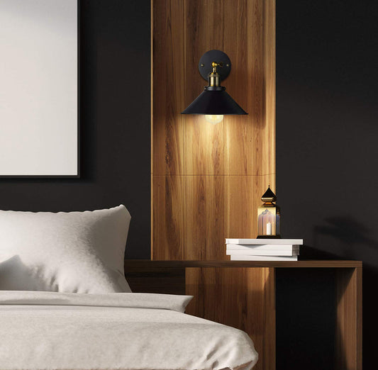 1-Light Antiqued Metal Frame Wall Sconces
