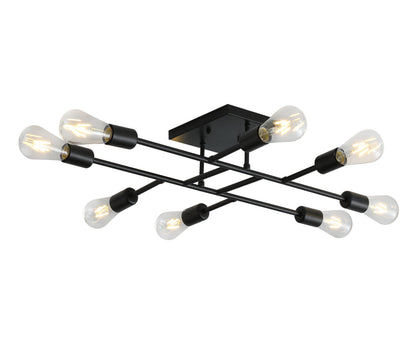 8-Lights Geometric Shape Semi-Flush Mount Lighting