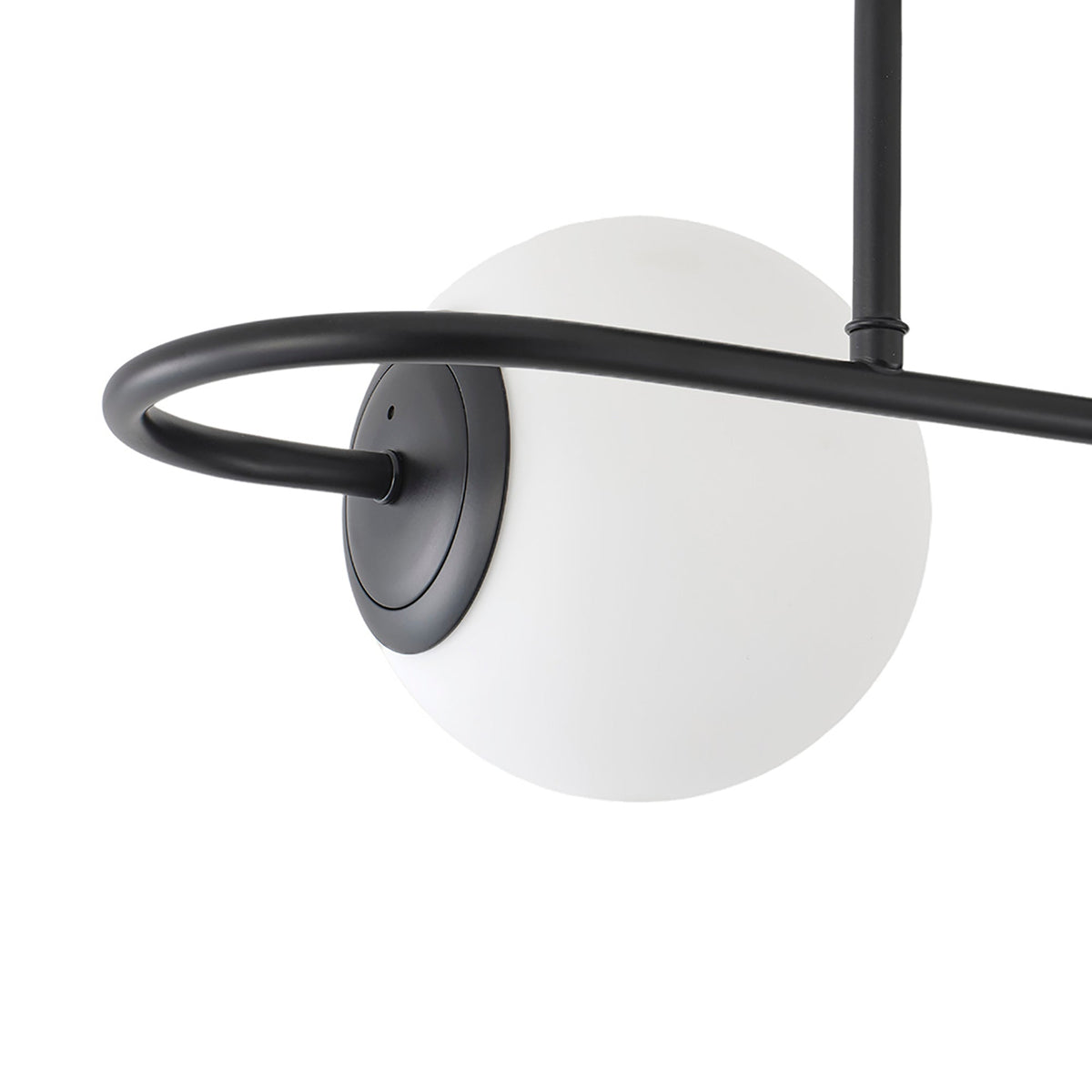 2-Light Frosted Glass Semi Flush Ceiling Light