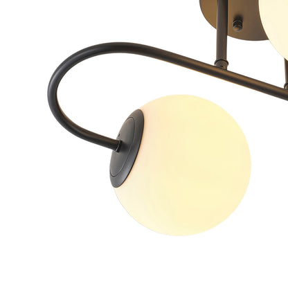 2-Light Frosted Glass Semi Flush Ceiling Light