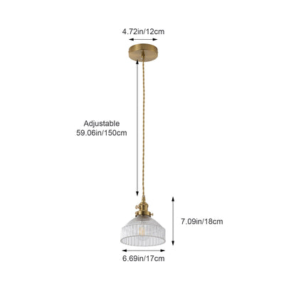 1-Light Reeded Cylinder Pendant for Kitchen Island
