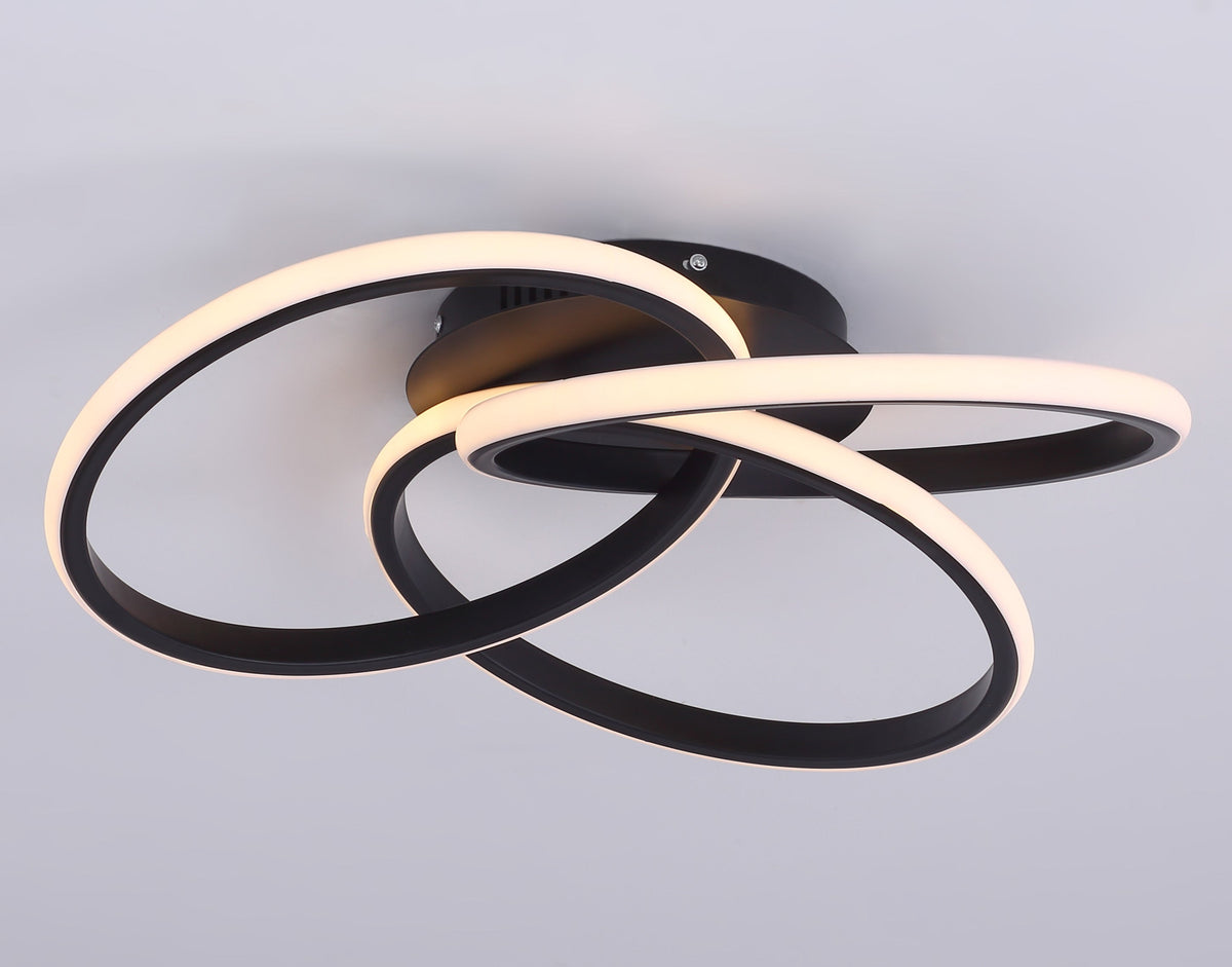 1-Light Twisted Wavy Linear LED Semi-Flush Mount Lighting