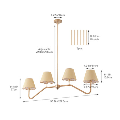 4-Light Farmhouse Kitchen Island Chandelier