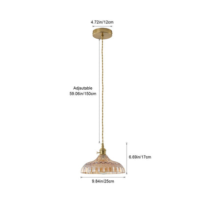 1-Light Vintage Glass Pendant Light Kitchen Island Lighting