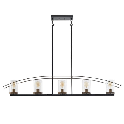 5-Lights Arch Dimmable Glass Adjustable Chandelier Kitchen Island Lights