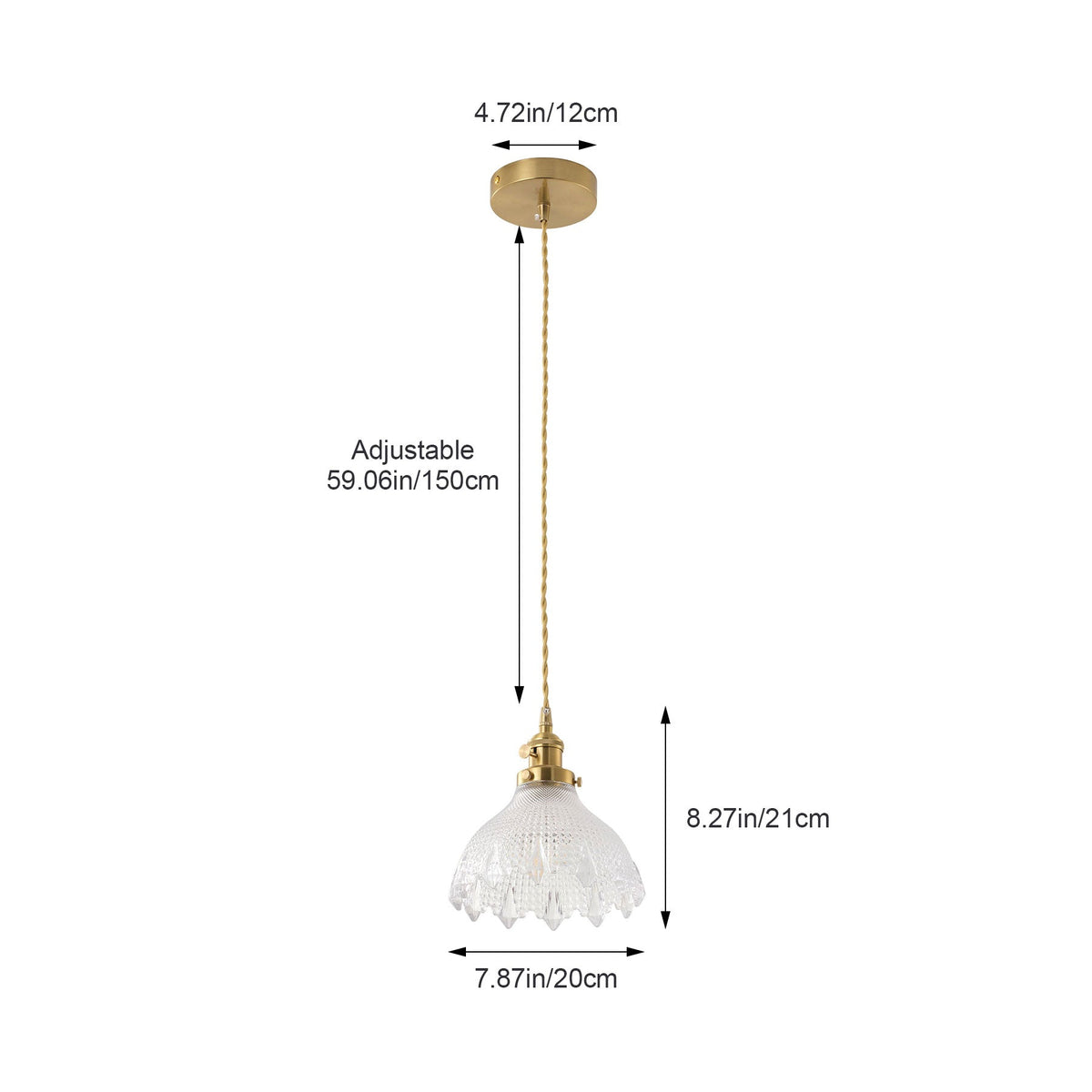 1-Light Clear Glass Mini Pendant Light for Kitchen Island