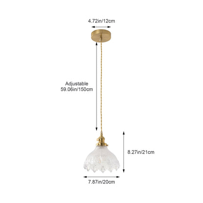1-Light Clear Glass Mini Pendant Light for Kitchen Island