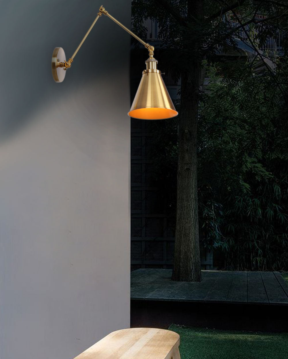 1-Light Metal Industrial Swing Arm Wall Sconces