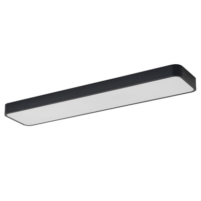1 Light Scandinavian Style Black Linear Flush Mount Ceiling Light Even Illumination Dimmable