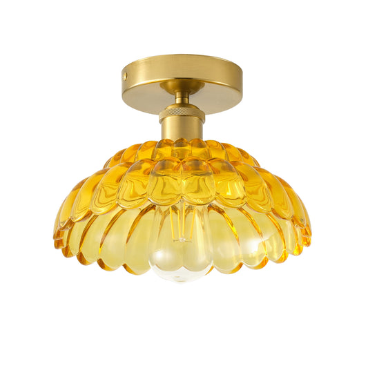1-Light Modern Vintage Semi Flush Mount Ceiling Light