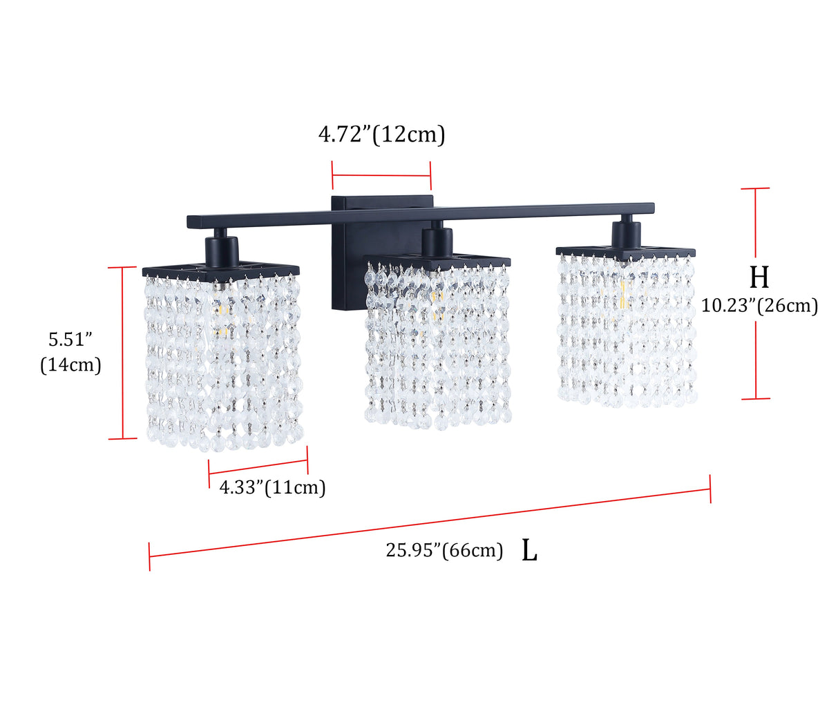 3-Lights & 4-Lights Crystal Square Design Vanity Lighting