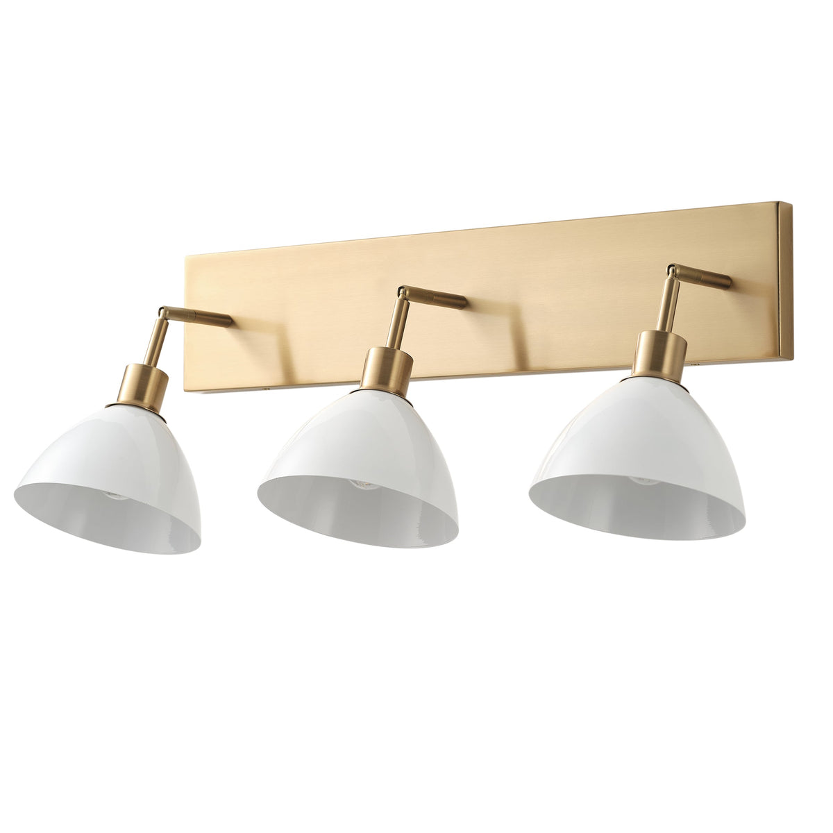 3-Lights Cream Round Shape Glass Shade Bathroom Vanity Lighting