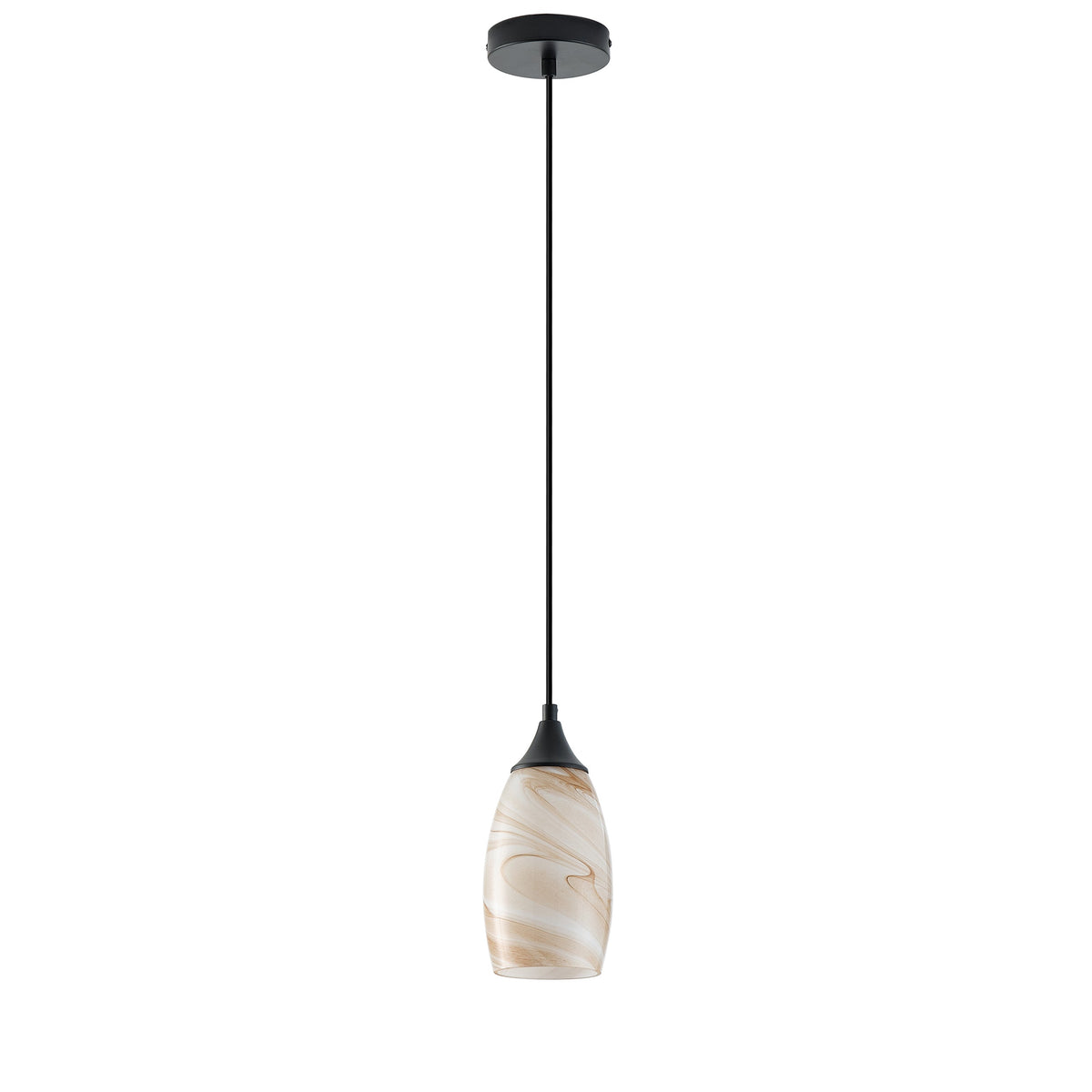 1-Light Modern Art Glass Pendant Marble Shade for Kitchen Island