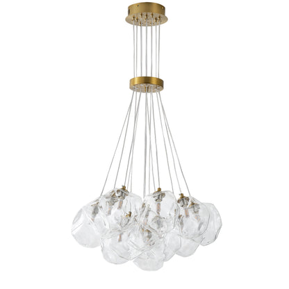13&19-Light Modern Luxury Glass Globe Chandelier Copper Finish Cluster Pendant Light