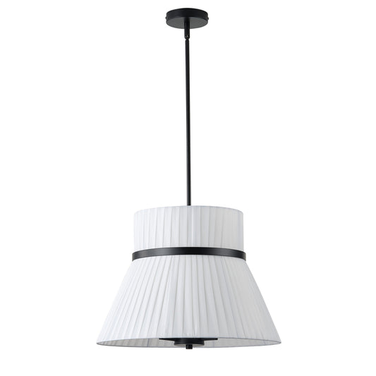 3-Light Creative Flared White Pleated Shade Pendant Lighting