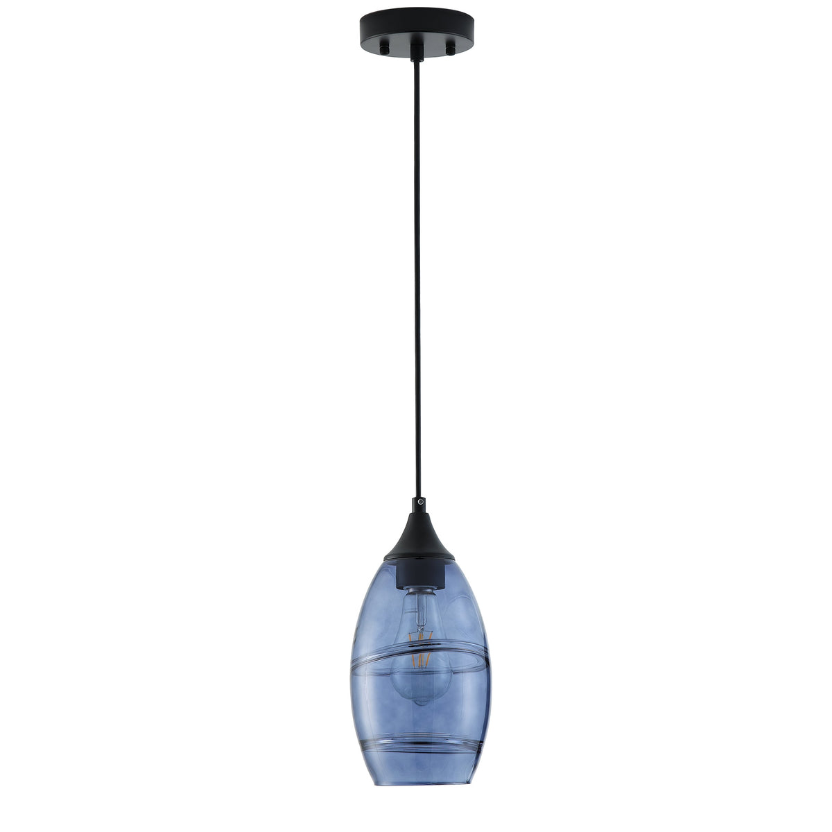 1-Light Modern Art Glass Pendant Marble Shade for Kitchen Island