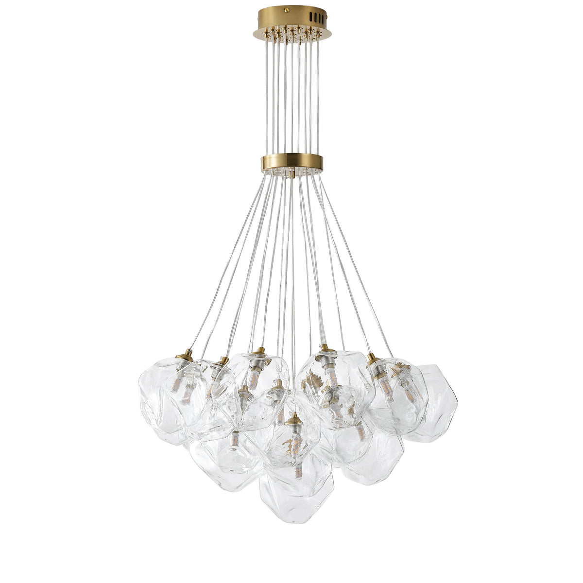 13&19-Light Modern Luxury Glass Globe Chandelier Copper Finish Cluster Pendant Light