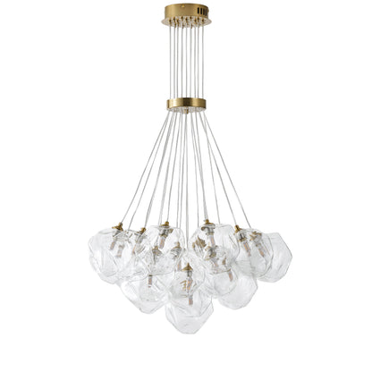 13&19-Light Modern Luxury Glass Globe Chandelier Copper Finish Cluster Pendant Light