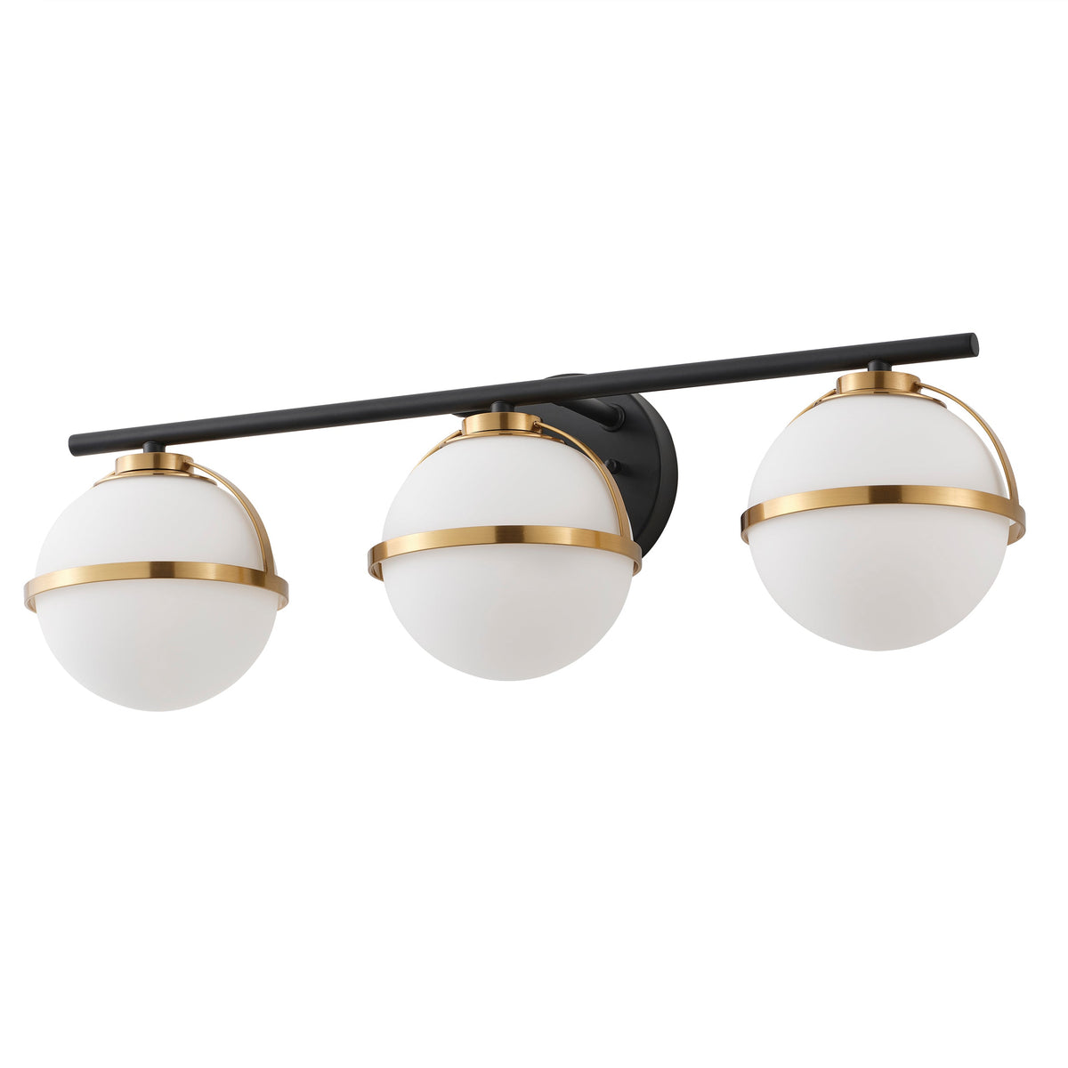 Modern Minimalist Vanity Light Dewdrop Black And Gold Globe Frosted Glass For Bathroom