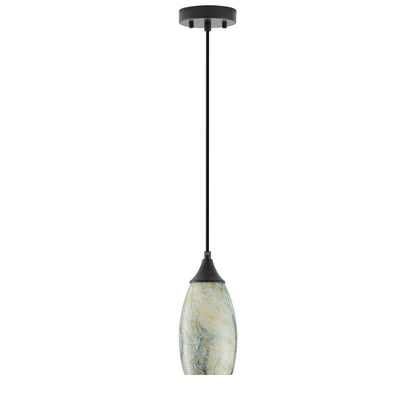 1-Light Modern Art Glass Pendant Marble Shade for Kitchen Island