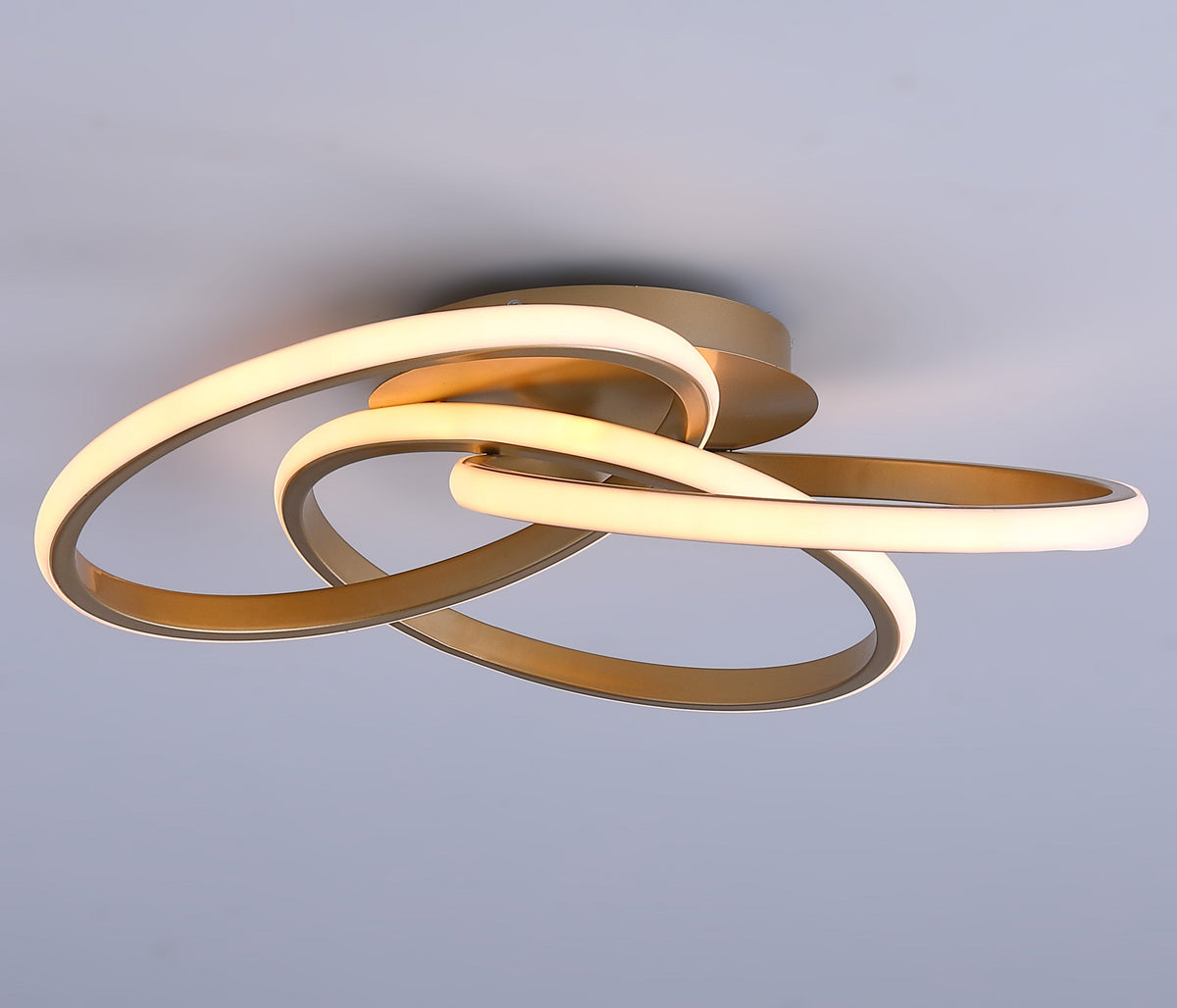 1-Light Twisted Wavy Linear LED Semi-Flush Mount Lighting