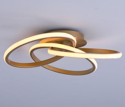 1-Light Twisted Wavy Linear LED Semi-Flush Mount Lighting