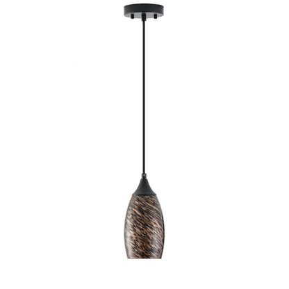 1-Light Modern Art Glass Pendant Marble Shade for Kitchen Island