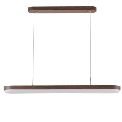 1-Light Contemporary Linear Pendant Long Slim Hanging Light Dimmable