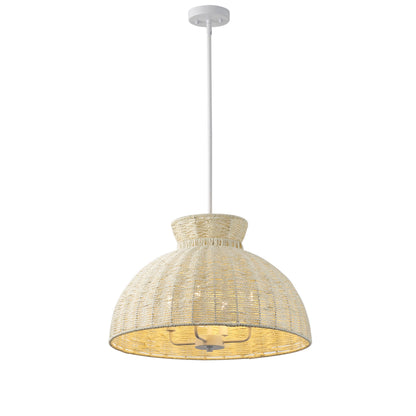 4 -Light Japandi Style Pendant Light Nordic Rattan Fixture