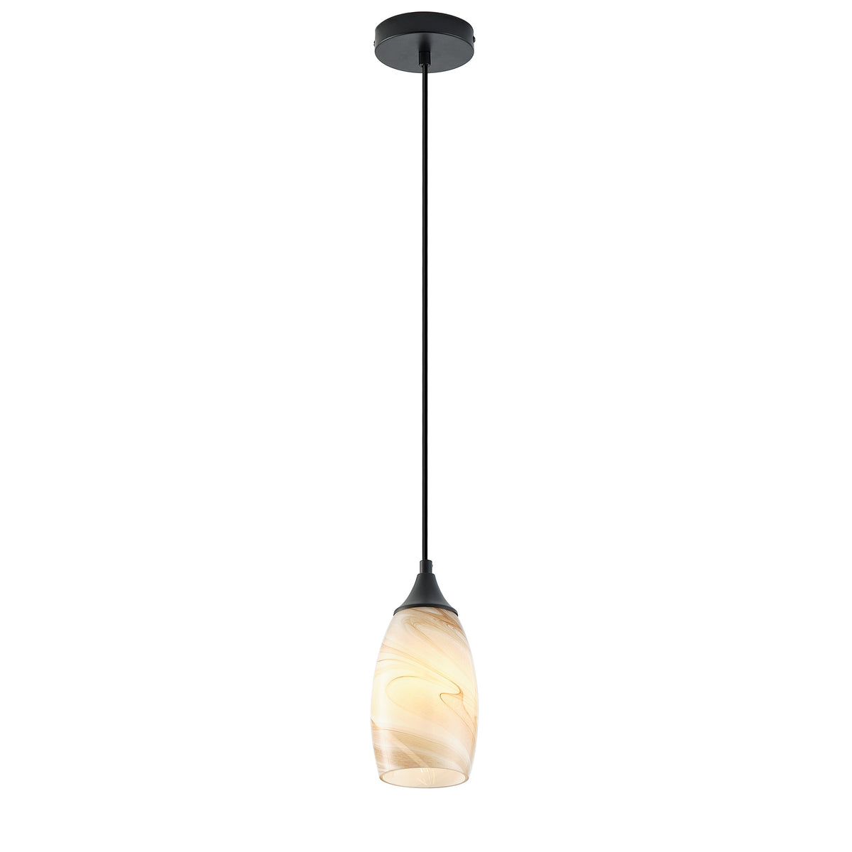 1-Light Modern Art Glass Pendant Marble Shade for Kitchen Island