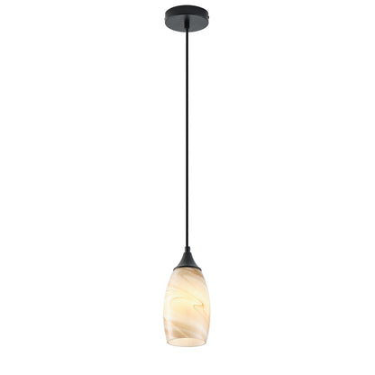 1-Light Modern Art Glass Pendant Marble Shade for Kitchen Island