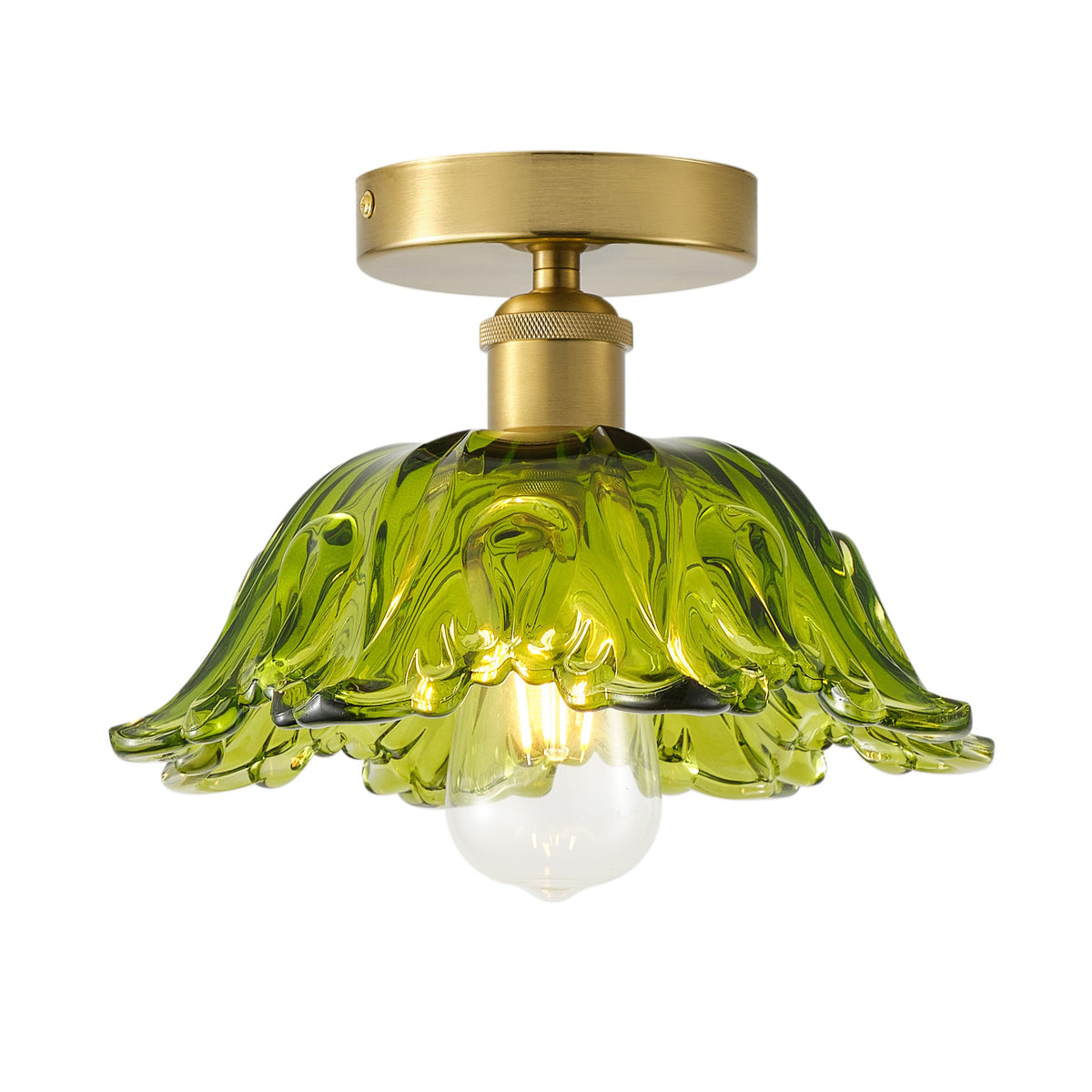 1-Light Scandinavian Semi Flush Mount Ceiling Light