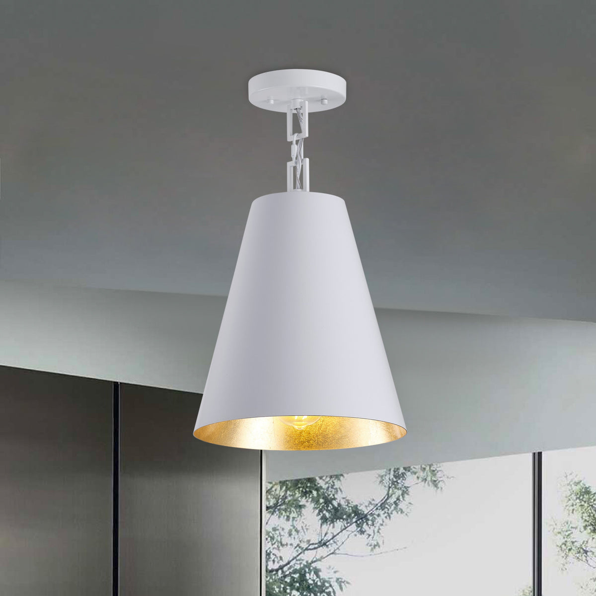 1-Light Industrial Metal Lamp Ceiling Lighting
