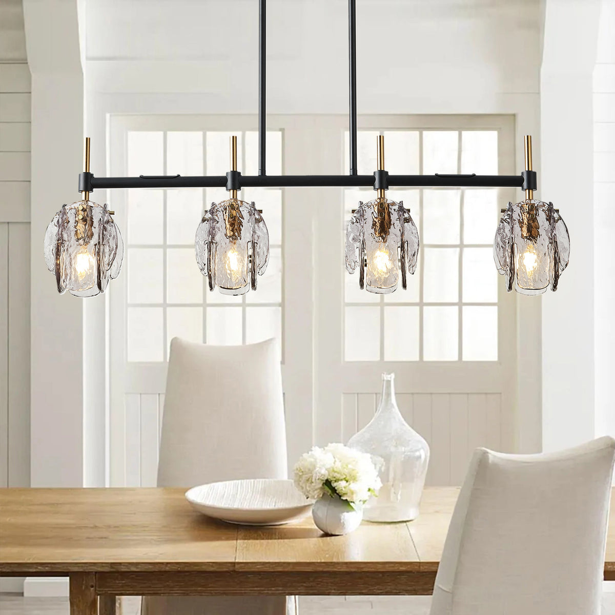 4-Light Modern Anthracite Kitchen Island  Chandelier